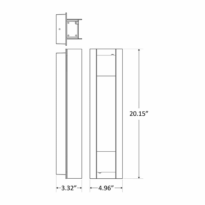 Crest Collection Passage Trim Wall Sconce, 1800 Lumens, 100-277V, 5/10/15/20W Selectable, 3000K, 4000K, or 5000K, Dark Bronze or Silver