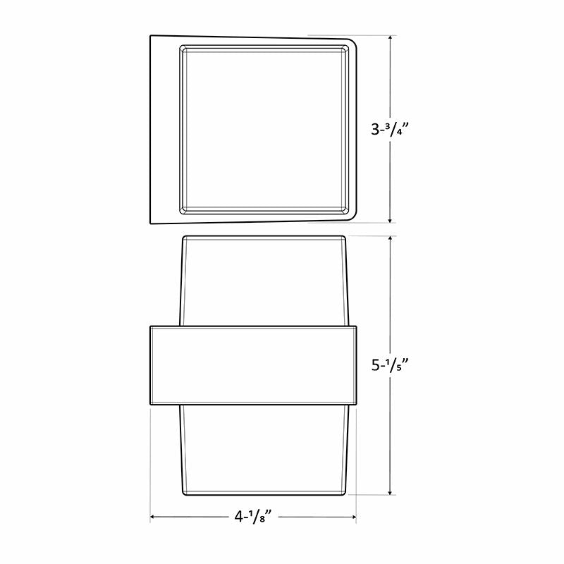 LED Square Mini Up/Down Wall Light, 6 Watt, 400 Lumens, 12V, CCT Selectable 3000K/4000K/5000K, Dark Bronze Finish