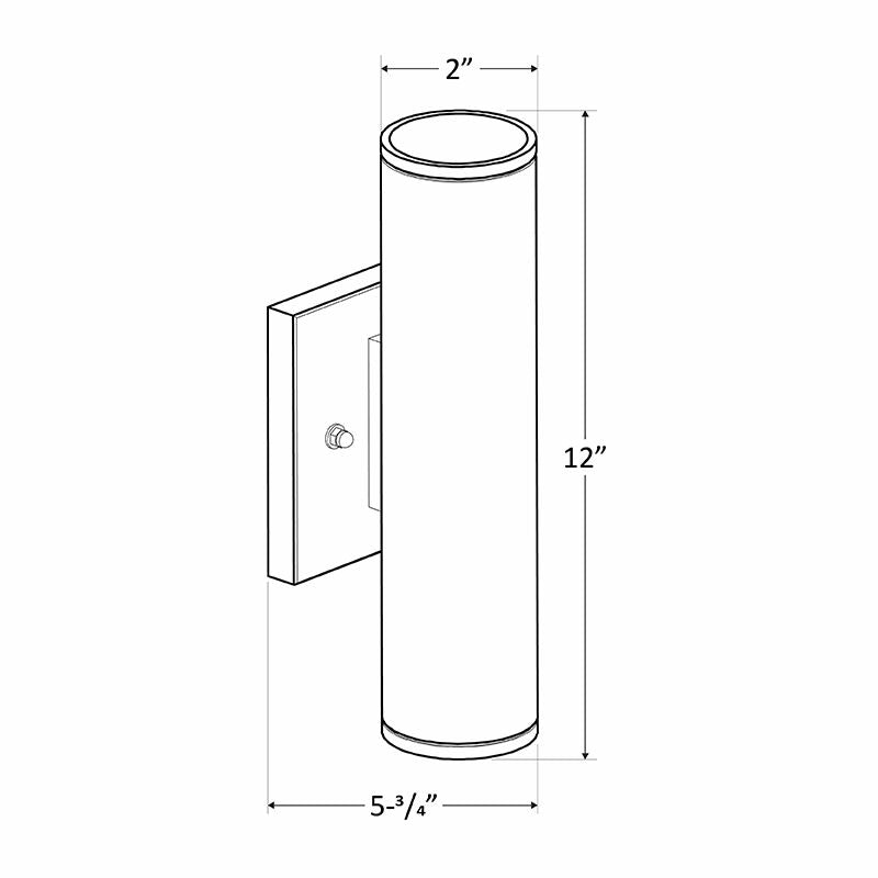 2" LED Cylinder Up/Downlight, 800 Lumens, 12 Watt, 120 Volts, CCT Selectable 3000K/4000K/5000K, Available in Black, Bronze, Brushed Nickel, or White