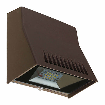 LED Mini Cutoff Wall Pack, 1300LM, 12W, 120-277V, CCT Available in 3000K, 4000K, or 5000K, Dark Bronze Finish