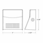 LED Mini Cutoff Wall Pack, 1300LM, 12W, 120-277V, CCT Available in 3000K, 4000K, or 5000K, Dark Bronze Finish