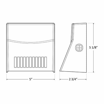 LED Mini Cutoff Wall Pack, 1300LM, 12W, 120-277V, CCT Available in 3000K, 4000K, or 5000K, White Finish