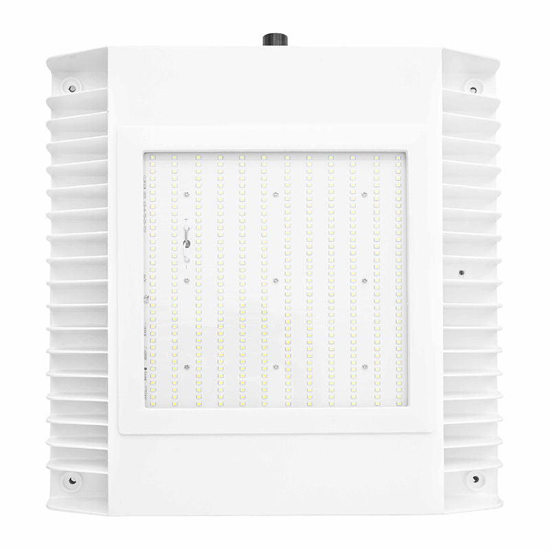 High Lumen LED Canopy Light, 21,000 Lms, 80W/100W/120W/150W Selectable, 120-277V, 5000K CCT, White Finish
