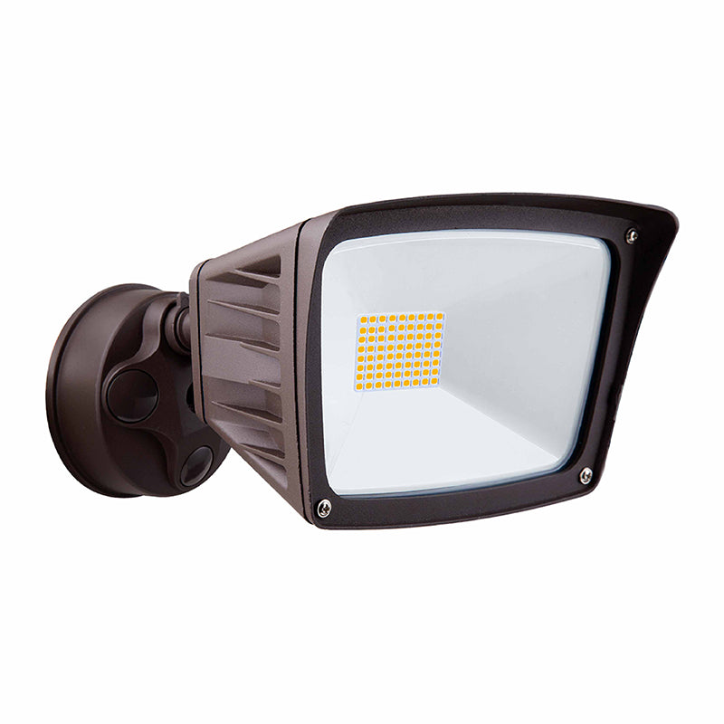 LED Dimmable Security Light, 3400 Lumens, 28 watt, 120V, CCT Selectable, Bronze or White Finish