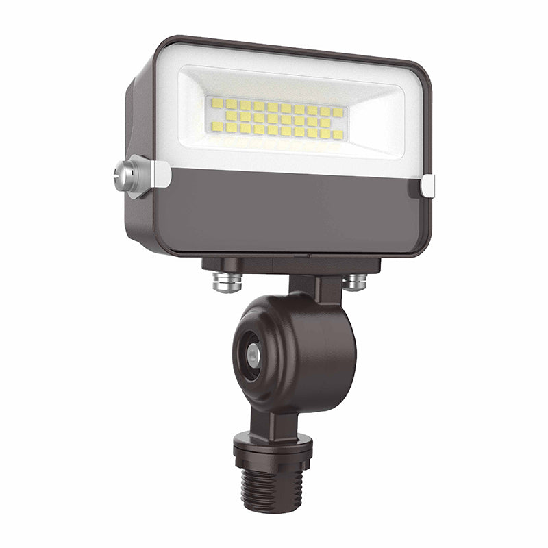 LED Compact Flood Light, Knuckle Mount, 1600 Lumens, 15 watt, 120V, 3000K, 4000K, or 5000K CCT Available, Dark Bronze Finish