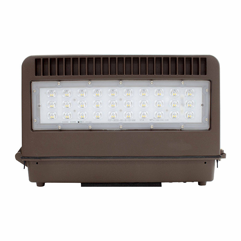 LED Full Cutoff Wall Pack, 9000LM, 80W, 120-277V, CCT Available in 3000K, 4000K, or 5000K, Dark Bronze Finish