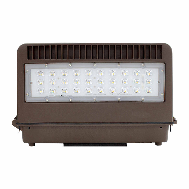 LED Full Cutoff Wall Pack, 9000LM, 80W, 120-277V, CCT Available in 3000K, 4000K, or 5000K, Dark Bronze Finish