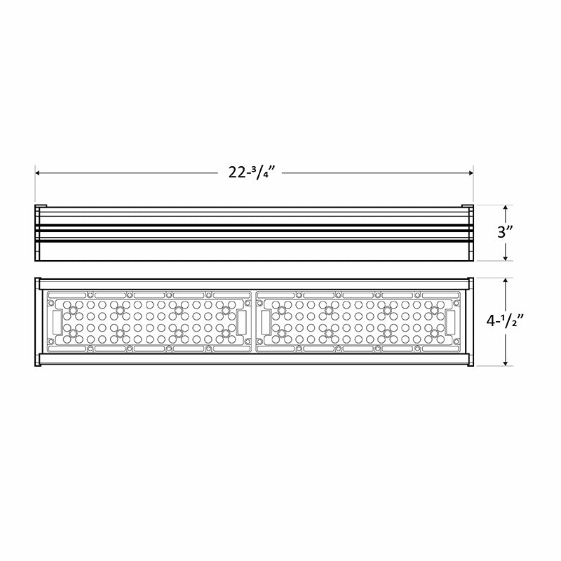 LED 2' Outdoor Sign Light, 6700 Lumens, 50 Watts, 120-277 Volts, 3000K or 5000K CCT Available, Black Finish