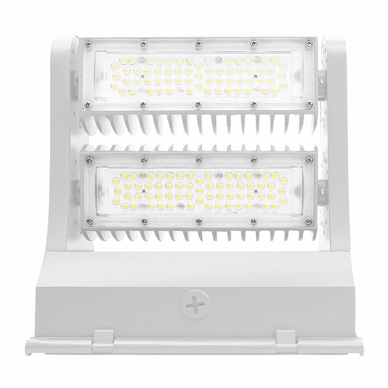 LED Rotatable Wall Pack, 60 Watt, 7800 Lumens,120-277V CCT Selectable, White