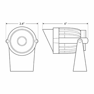 LED Bullet Landscape Flood Light, 6 Watt, 450 Lumens, 120-277V, 2700K, 3000K, 4000K or 5000K CCT, Knuckle Mount