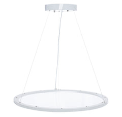 4' LED Round Suspended Direct/Indirect Projection Panel Lights, 4,200 Lumens, 40W, 120-277V, CCT Selectable, 3500K/4000K/5000K, White Finish