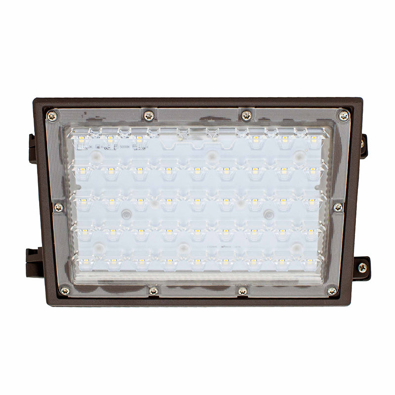 LED Non-Cutoff 2nd Generation Wall Pack, 50W, 6000 Lumens, 120-277V, 3000K, 4000K, or 5000K CCT, Dark Bronze Finish