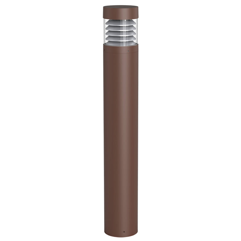 LED 42" Flat Top Bollard, 1496 Lumens, Wattage and CCT Selectable, 120-277V, Louver Reflector, Clear Lense, Black or Brown Finish
