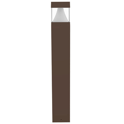 LED 42" Flat Top Square Bollard, 1496 Lumens, Wattage and CCT Selectable, 120-277V, Cone Reflector, Clear Lense, Black or Brown Finish