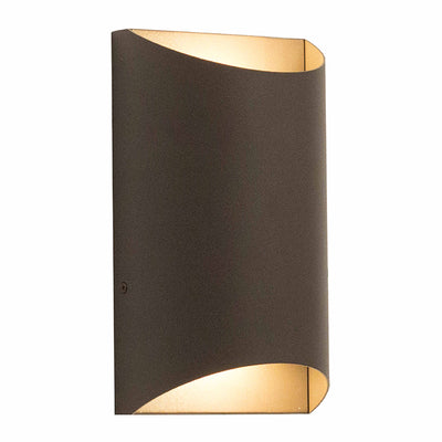 Small Crest Tunnel Wall Sconce, 1300 Lumens, 100-277V, 15W, 3000K, 4000K, or 5000K, Dark Bronze or Silver