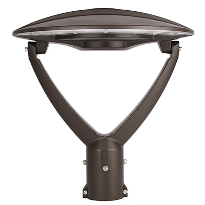 Garden Post-Top Light, 7800 Lumens, 30W/50W/60W Selectable, 120-277V, CCT Selectable 3000K/4000K/5000K, Bronze Finish