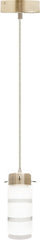 LED Cylinder Glass Pendant Light, 12W, 810LM, 120V, CCT Selectable 2700K/3000K/35000K/4000K/5000K, Brushed Nickel Finish