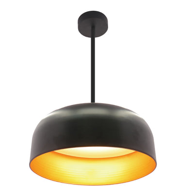 LED 24" Pan Pendant With 6FT Adjustable Rod Pendant Light, 40W, 2800LM, 120V, CCT Selectable 2700K/3000K/35000K/4000K/5000K, White Gold or Black Gold Finish