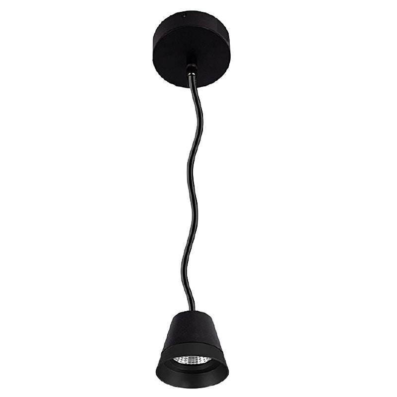 LED Cone Pendant with 6FT Adjustable Cord, 6W/9W/12W Selectable, 600LM, CCT Selectable 3000K/4000K/5000K, Black or White