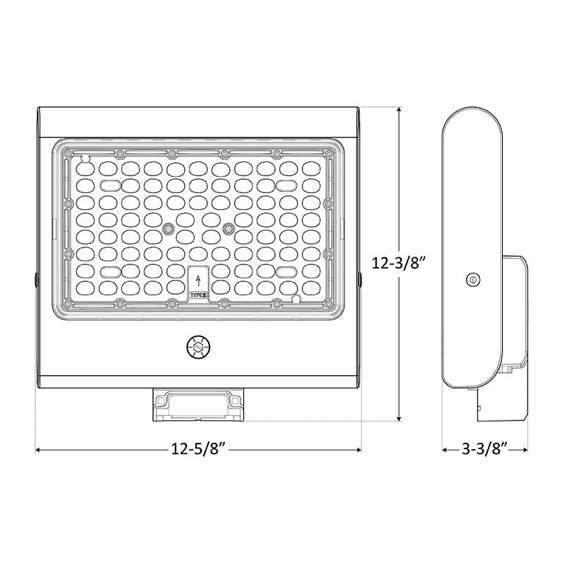 LFX LED High Lumen Flood Light, 21400 Lumens, 50W/80W/100W/150W Selectable, 120-277V, 3000K, 4000K. or 5000K Available, Dark Bronze Finish