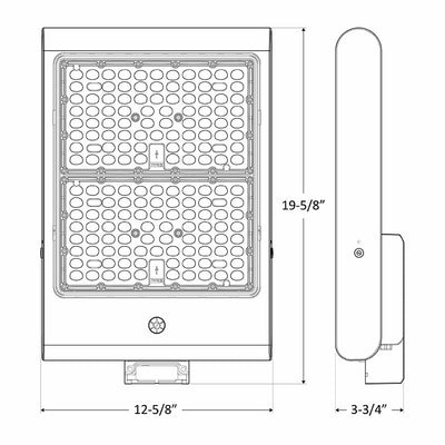 LED High Lumen Flood Light, 44000 Lumens, 150W/200W/240W/300W Selectable, 120-277V, 3000K, 4000K, or 5000K Available, Dark Bronze Finish