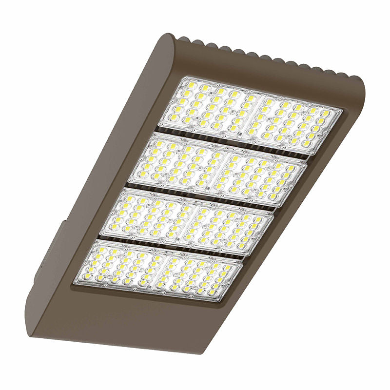 LED High Lumen Flood Light, 84000 Lumens, 300W/400W/500W/600W Selectable, 120-277V, 5000K CCT, Dark Bronze Finish