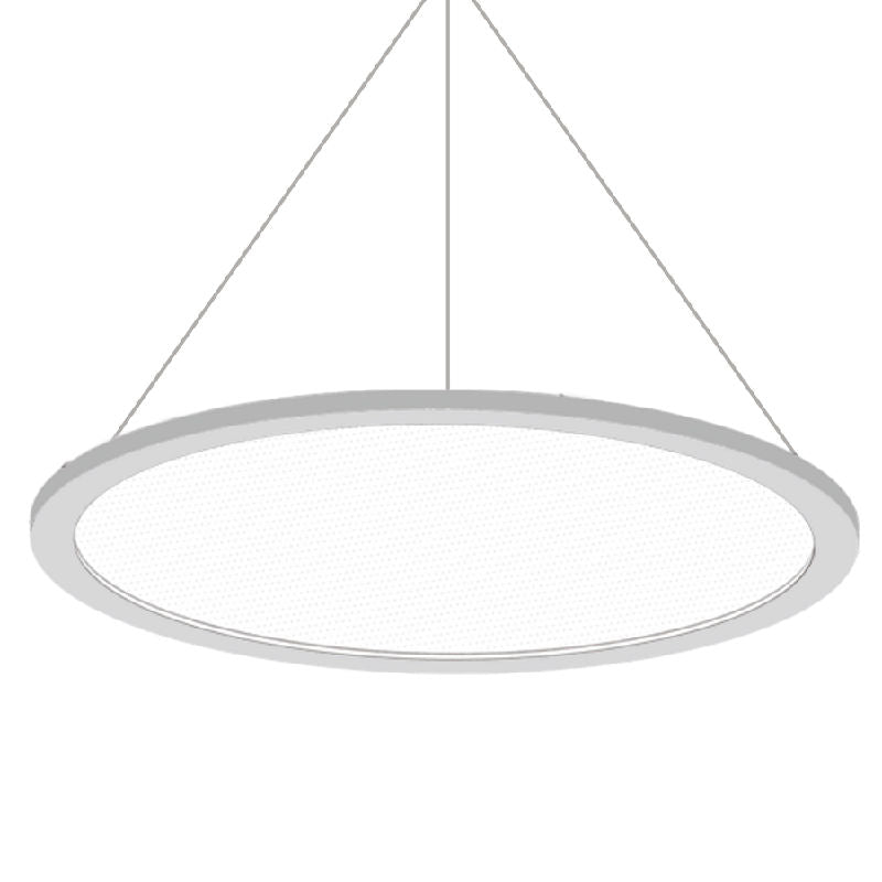 4' LED Round Suspended Direct/Indirect Projection Panel Lights, 4,200 Lumens, 40W, 120-277V, CCT Selectable, 3500K/4000K/5000K, White Finish