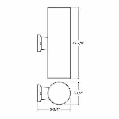 Large LED Cylinder Up/Downlight, 3200 Lumens, 40 Watt, 120 Volts, CCT Selectable 3000K/4000K/5000K, Available in Black, Bronze, Brushed Nickel, or White