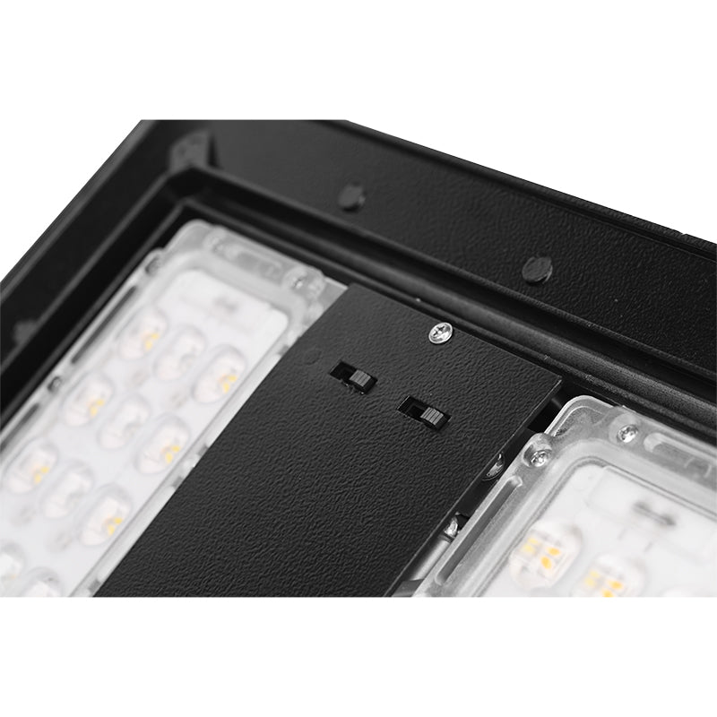 24"X14" SQ Garden Post Coach Light, 9000 Lumens, 60W/80W/100W Selectable, 120-277V, CCT Selectable 3000K/4000K/5000K, Black Finish