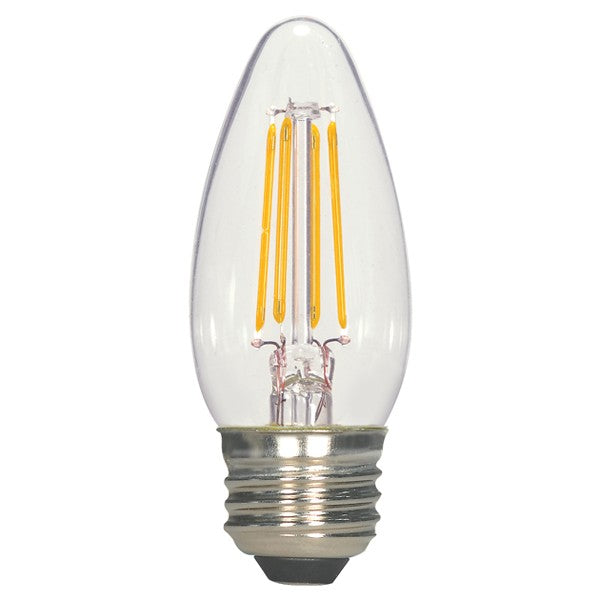 SATCO 4.5W B11 LED; Clear; Medium base; 2700K; 350 Lumens; 120V; 3-Pack