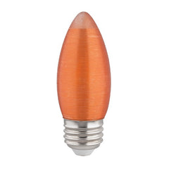 SATCO 2W C11 LED; Satin Spun; Amber; Medium base; 2100K; 100 Lumens; 120V