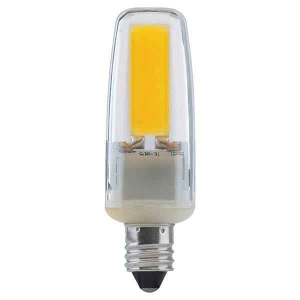 SATCO 4W; LED; 3000K; Clear; Mini Candelabra base; 120-130V