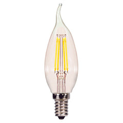 24 Pk SATCO 4W CA11 LED; Clear; Candelabra base; 2700K, 3000K, 4000K, or 5000K; 350 Lumens; 120V