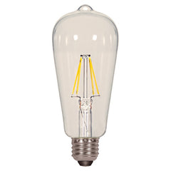 SATCO 6.5W ST19 LED; Clear; Medium base; 2700K; 810 Lumens; 120V; Carded
