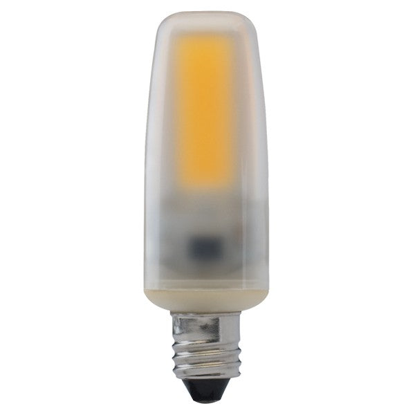 SATCO 4 watt; LED; 3000K or 5000K; Frost; Mini Candelabra base; 120 volts