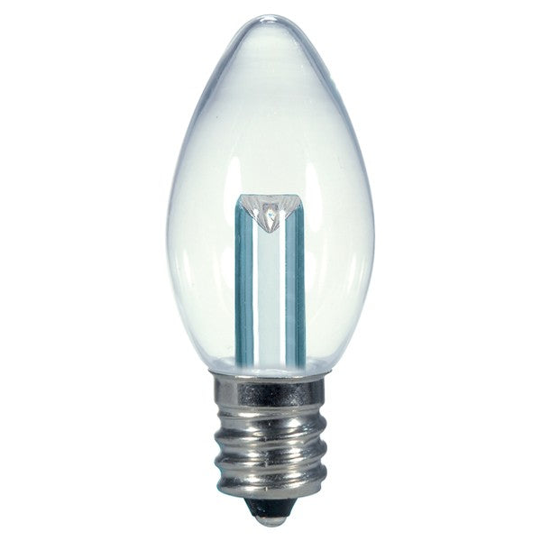 SATCO 0.5W LED; C7; Clear or white; 2700K; Candelabra base; 120V