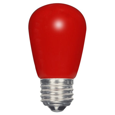 SATCO 1.4W LED; S14; Ceramic Blue, Green, Orange, Red or Yellow; Medium base; 120V