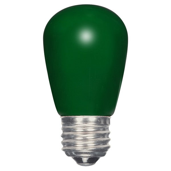 SATCO 1.4W LED; S14; Ceramic Blue, Green, Orange, Red or Yellow; Medium base; 120V