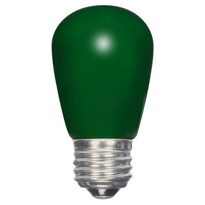 SATCO 1.4W LED; S14; Ceramic Blue, Green, Orange, Red or Yellow; Medium base; 120V