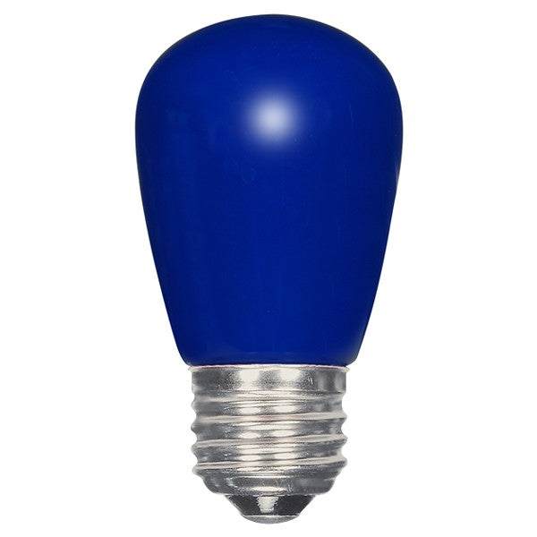 SATCO 1.4W LED; S14; Ceramic Blue, Green, Orange, Red or Yellow; Medium base; 120V