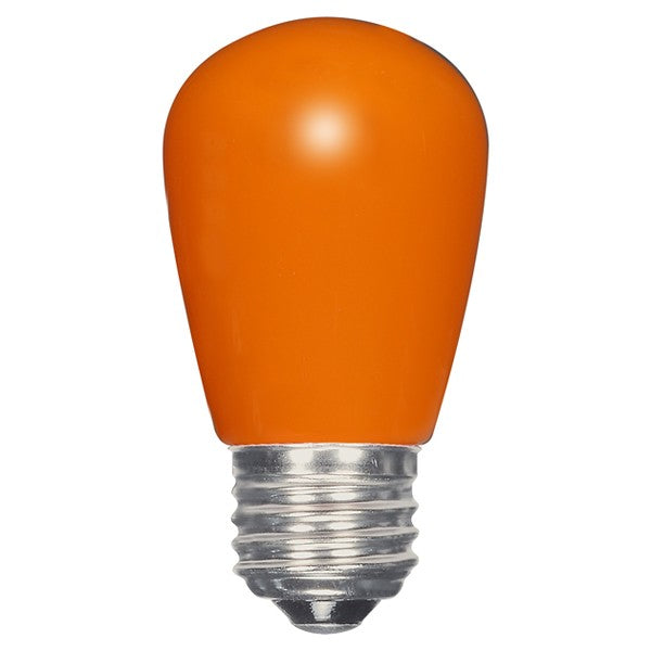 SATCO 1.4W LED; S14; Ceramic Blue, Green, Orange, Red or Yellow; Medium base; 120V