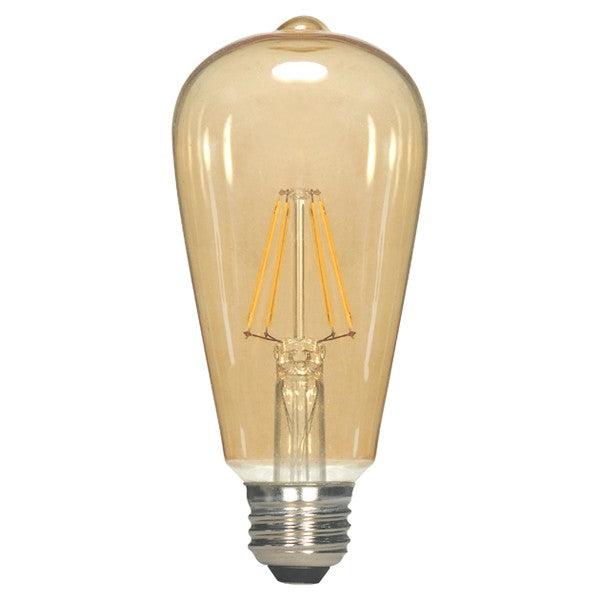 SATCO 6.5W ST19 LED; Transparent Amber; Medium base; 2000K; 650 Lumens; 120V