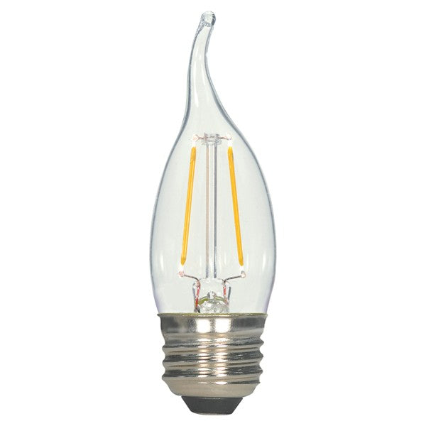 SATCO 2.5W CA11 LED; Clear; Medium base; 2700K; 250 Lumens; 120V
