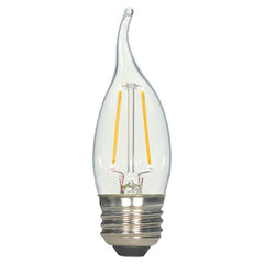 SATCO 2.5W CA11 LED; Clear; Medium base; 2700K; 250 Lumens; 120V