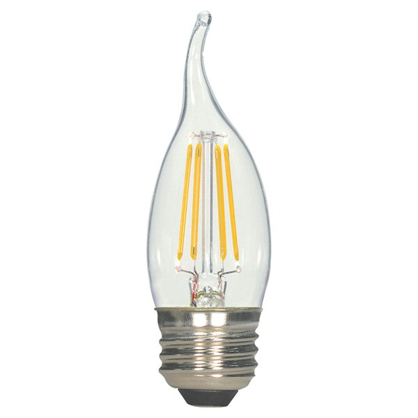 SATCO 4.5W CA11 LED; Clear; Medium base; 2700K; 450 Lumens; 120V