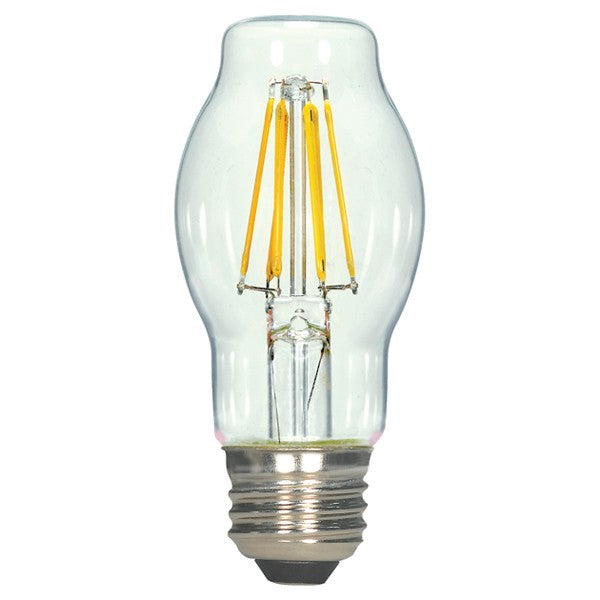 SATCO 6.5W BT15 LED; Clear; Medium base; 2700K; 810 Lumens; 120V