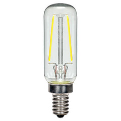SATCO 2.5W T6 LED; Clear; Candelabra base; 2700K; 200 Lumens; 120V