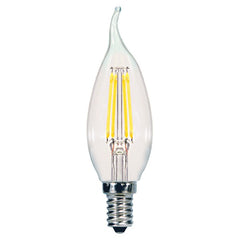 SATCO 5.5W CA11 LED; Clear; Candelabra base; 2700K or 3000K; 500 Lumens; 120V