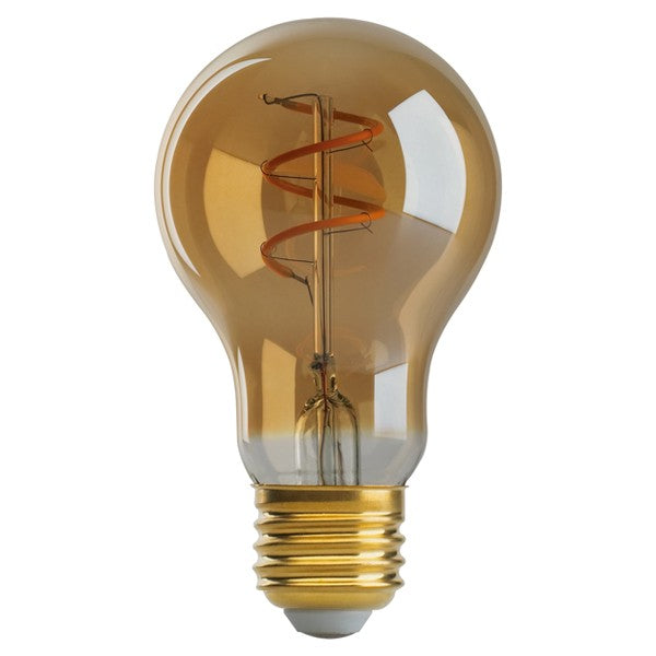 10 PK SATCO 4W A19 LED; Amber; Medium base; 2000K; 260 Lumens; 120V