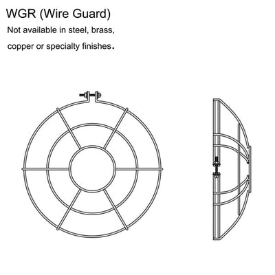 Quick Ship Hi-Lite 16" Warehouse Collection Cord Hung Pendant, H-QSN15116 Series (Black, White, Galvanized, Finishes)